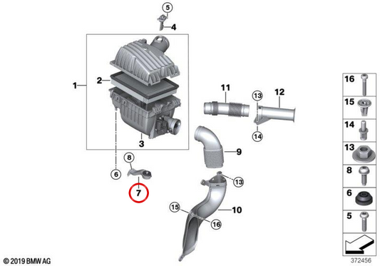 Halter Ansaugschalldämpfer OEM 13717634155 für BMW i8 I12, i8 I12 LCI und i8 Roadster I15. Original BMW