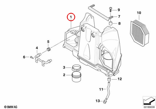 OEM-Ansaugschalldämpfer 13717705567 für BMW Motorräder K1200R, K1200R Sport und K1300R. Original BMW Motorrad