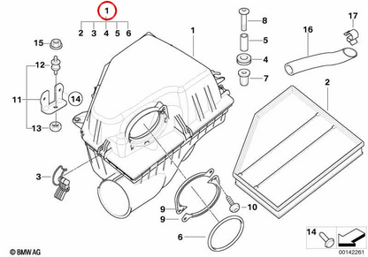OEM admission silencer 13717792416 for BMW E60, E61, E63, E64. Original BMW.