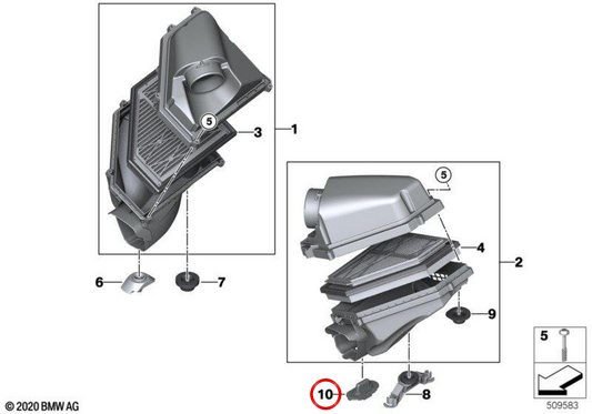 Amortecedor de borracha OEM 13718095808 para BMW G87, G80, G81, G82, G83. BMW genuíno.
