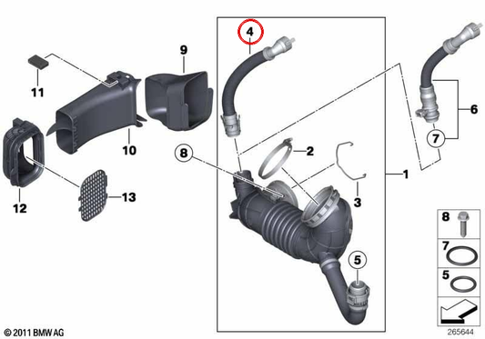 OEM -Zulassungsrohr 13718513170 für BMW F20, F21, F22, F30, F31, F32, F33, F34. Original BMW.