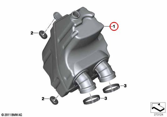 Silencieux d'admission OEM 13718534914 pour motos BMW C 600 Sport, C 650 GT. BMW Motorrad d'origine.