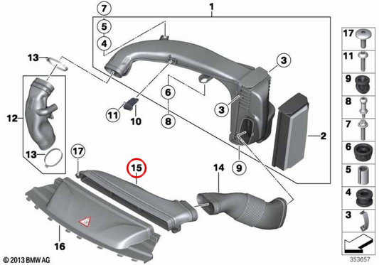OEM -Zulassungskanal 13718570288 für BMW F15, F16. Original BMW.