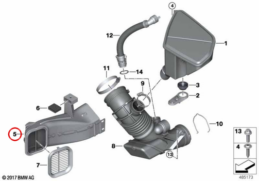 OEM Admission Conduit 13718580422 pour BMW G01, G02. BMW d'origine.