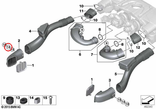 OEM Buge 13718645360 pour BMW G30, G11, G12, G05, F95, G06, F96, G07, G09. BMW d'origine.