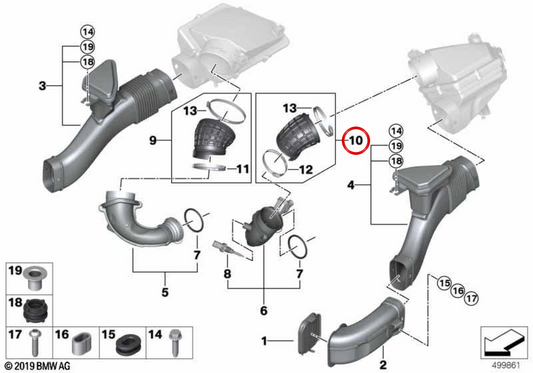 OEM -Eintrittshülle 13718689757 für BMW G05, G06, G07. Original BMW.