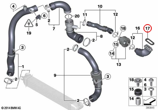 OEM 13742756046 Supercharge Air System Gasket for MINI Cooper S R55, R56, R57, JCW... and more. Original MINI.