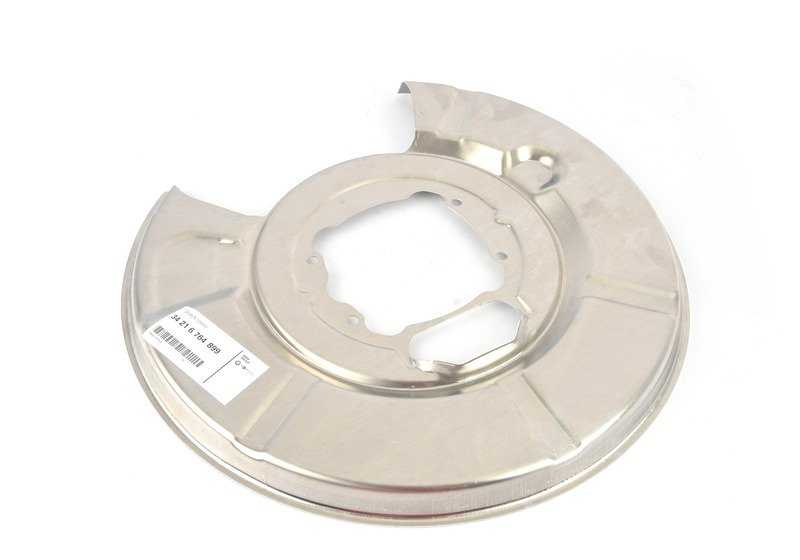 OEM 34216764899 9 Folha de proteção do freio traseiro para BMW E61 520d. Compatível com modelos com o motor M47 e N47, manual e automático. BMW original.