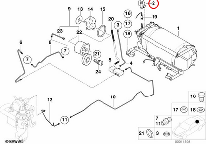 OEM -Luftfiltergehäuse 13831183393 für BMW E36, E34. Original BMW.