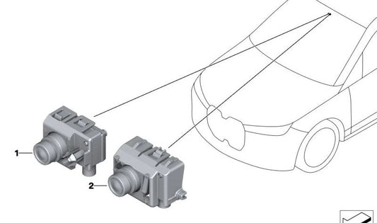 Cámara Augmented Reality OEM 66515A1A142 para BMW F70, U06, G60, G61, G68, G90, G70, i20, U11, U12, U10, G45, F95N, G05N, G18N, F96N, G06N, G07N, G09 y MINI F65, F66, J01, J05, U25. Original BMW y MINI.