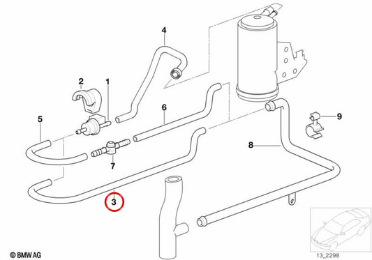 OEM -Eintrittshülle 13901405161 für BMW E36. Original BMW.