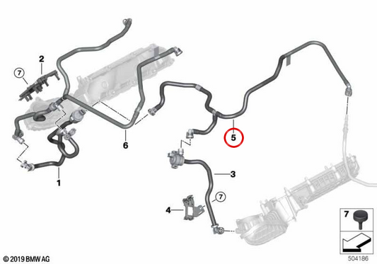 OEM 139091497 Tube de ventilation du réservoir de carburant pour BMW F95, F96. BMW d'origine.