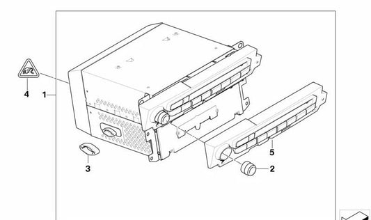 Embellecedor frontal radio OEM 65129228176 para BMW X5 E70, E70N y BMW X6 E71, E72. Pieza original BMW.
