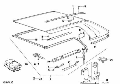 Dachleiste for BMW Series 3 E30 (OEM 54211953954). Genuine BMW