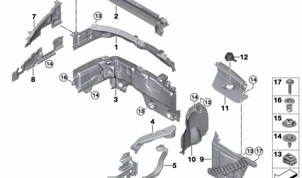 Pieza superior del salpicadero delantera OEM 51717411601 para MINI Countryman F60 y F60 LCI. Original MINI.