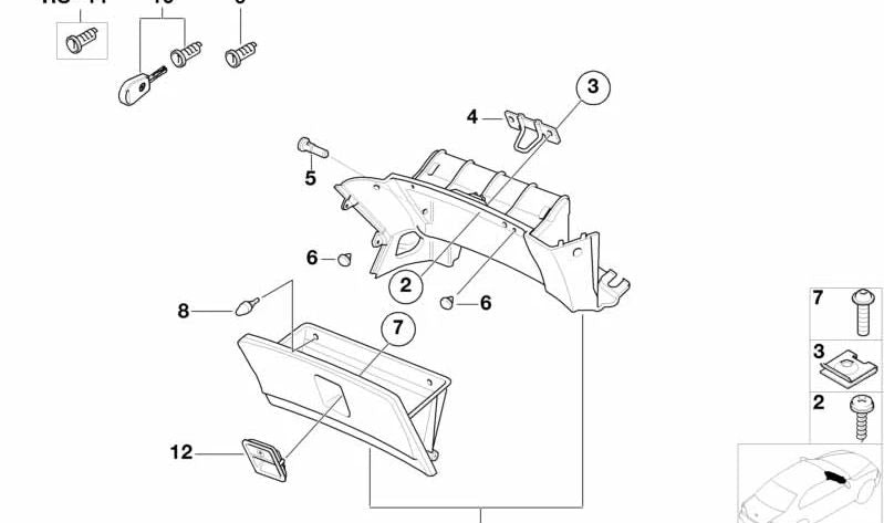 Kit di riparazione del cilindro di blocco per BMW E36, E34, E39, E32, E38, E31 (OEM 51169061388). BMW originale