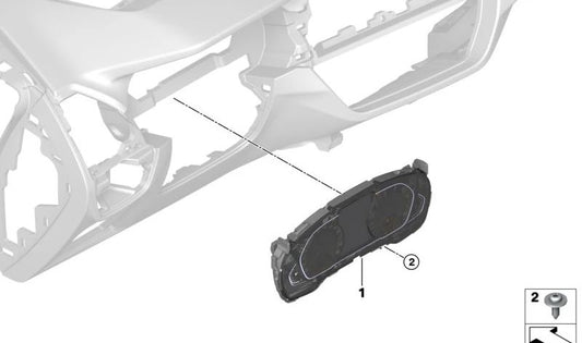 Kombination von Instrumenten für die BMW 3 G20 -Serie, G21, 5 G30 -Serie, G31, X3 G01 (OEM 62105A69552). Original BMW