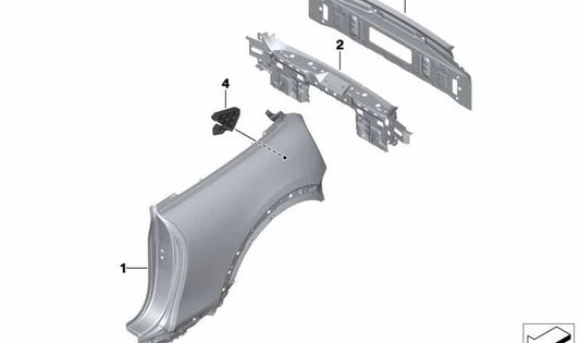 Guarnição traseira OEM 41007419668 para MINI Conversível F57, F67, F57 LCI. MINI originais.