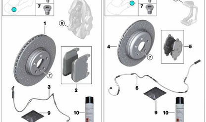 Reparo de comprimidos de freio de bruque para BMW F10, F06, F12, F13 (OEM 34112284370). BMW original.