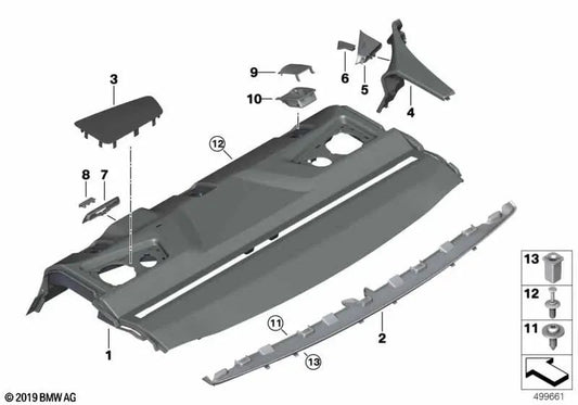 Marco Embelose Top Tether para BMW 5 F90 Series, G30 Series 8 F93, G16 (OEM 51467419828). BMW original