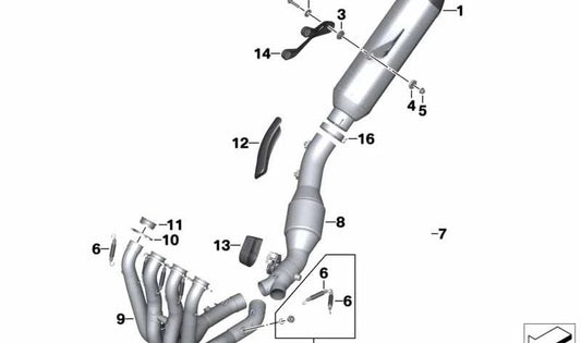 Goma de desacoplamiento OEM 18217712798 para motos BMW F700GS, F800GS, S1000RR... y más. Original BMW Motorrad.