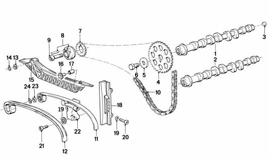 Cadena de distribución OEM 11311461859 para motos BMW K75, K100, K1100, K1. Original BMW Motorrad.