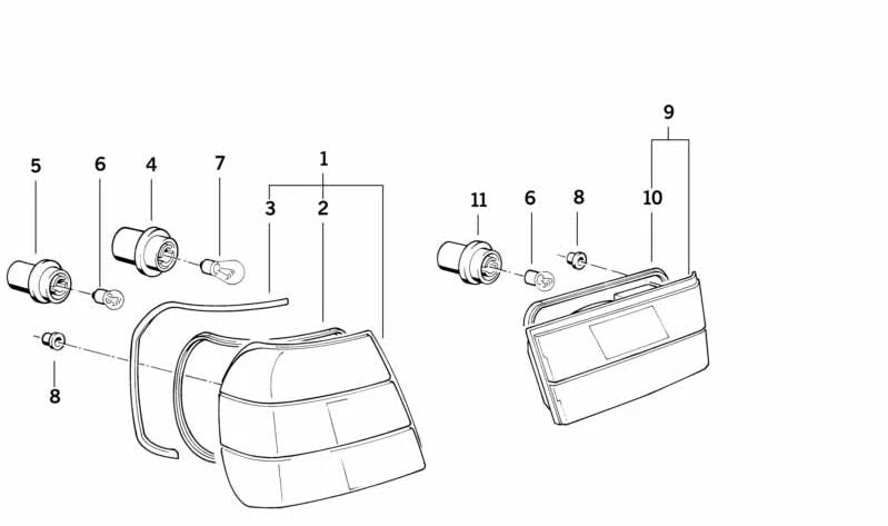 OEMPPARAS Portalamparas 63218351659 pour BMW E34. BMW d'origine.