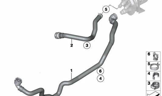OEM RADIAN RETOUR TUYAL 64219222651 pour BMW E90, E91, E92, E93, E84. BMW d'origine.