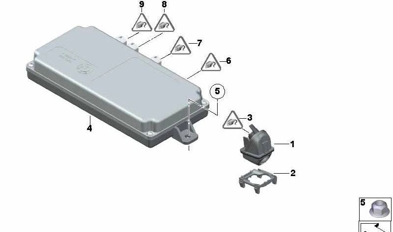 Soporte de fijación OEM 51137206430 para BMW F01, F02, F04, 730d, 730i, 740d (modelos específicos entre 2008 y 2015). Original BMW.