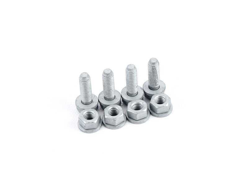 Kit soporte radiador OEM 41117165339 para BMW E60, E61, E63, E64. Pieza de repuesto original para anclaje del radiador. Compatible con todos los motores y versiones mencionadas. Original BMW.