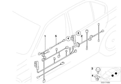 Juego de cables lado del conductor OEM 61128370754 para BMW Serie 3 E36 316i (M40, M43). Original BMW.