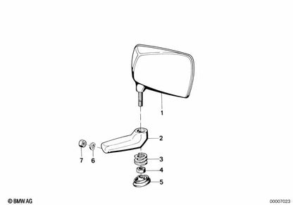 Base specchio destra per BMW per diversi modelli/serie BMW (OEM 46631236130). BMW originale.