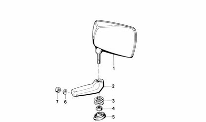 Cabezal de espejo derecho convexo OEM 46632302174 para BMW Motorrad {R248}. Repuesto original BMW.