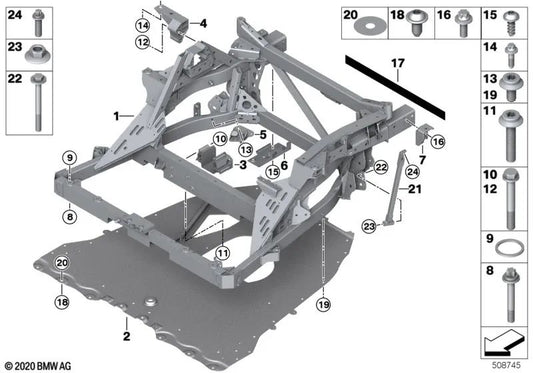 Z-Strebe left for BMW I12, I12N, I15 (OEM 39306885633). Genuine BMW