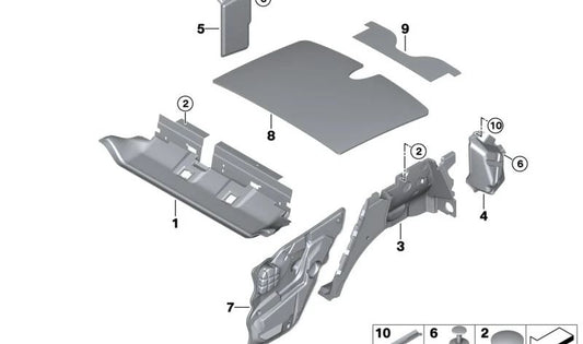 Porta posteriore a destra di isolamento acustico per BMW X6 E71, E72 (OEM 51487355624). BMW originale