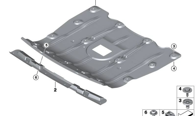 Tampa inferior do motor (proteção frontal) OEM 51487468803 para BMW X5 G05, G05N, X6 G06, G06N, X7 G07, G07N. BMW original.