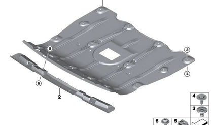 Tampa inferior do motor (proteção frontal) OEM 51487468803 para BMW X5 G05, G05N, X6 G06, G06N, X7 G07, G07N. BMW original.