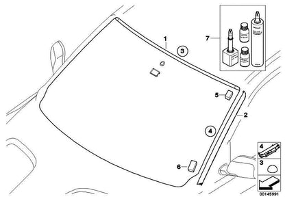 Tira Trampa De Agua Imprimada Cristal Delantero Para Bmw E83 . Original Bmw. Recambios