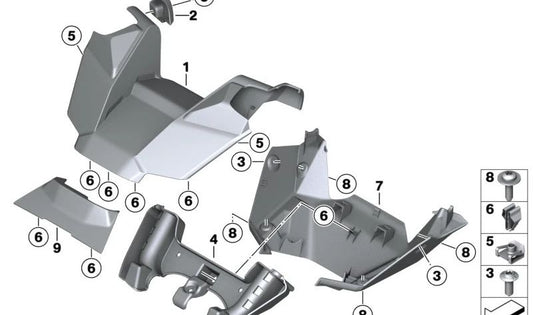 Soporte carenado manillar OEM 46638385041 para BMW Motorrad CE04 (CK07, CE04, C51IA4). Original BMW Motorrad.