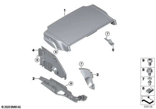 Left bracket for BMW F33, F83 (OEM 51477284165). Original BMW.