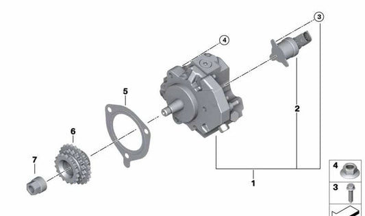 Quantity Control Valve for BMW E87 E46 E90 E91 E92 E93 E60 E61 E63 E64 E65 E66 E83 E70 E71 (OEM 13517787186) Original BMW