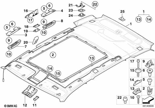 Manico posteriore sinistro per BMW X3 E83, E83N (OEM 51163412919). BMW originale.