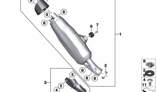 Silencioso deportivo HP OEM 18518404522 para motos BMW R1200GS, R1200GS Adventure. Original BMW Motorrad.