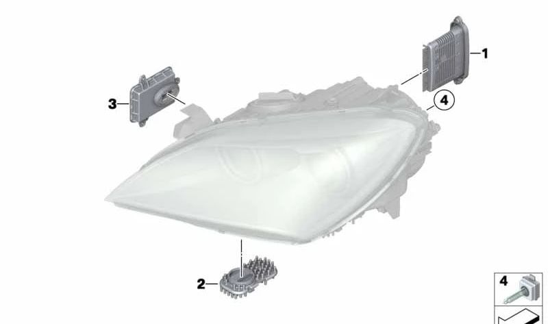Módulo controlador de faros Xenón AHL OEM 63117316215 para BMW Serie 6 F06 (640d, 640i, 650i) con y sin xDrive. Compatible con modelos fabricados entre 2012 y 2015. Original BMW.
