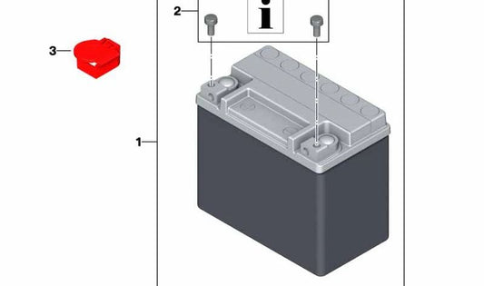 Batterie de couverture de pôle positif Batterie 61218395620 pour BMW F750GS, F850GS, F850GS Adventure ... et plus encore. BMW original Motorrad.