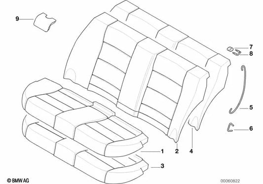 Tampa de backup de tecido para BMW 3 E46 Series (OEM 52207045659). BMW original