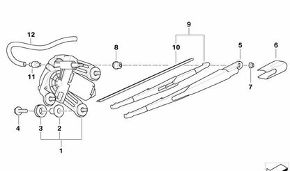 Tapa embellecedora del brazo limpiaparabrisas OEM 61627044627 para MINI R50, R53 (años 2000 en adelante). Original MINI.