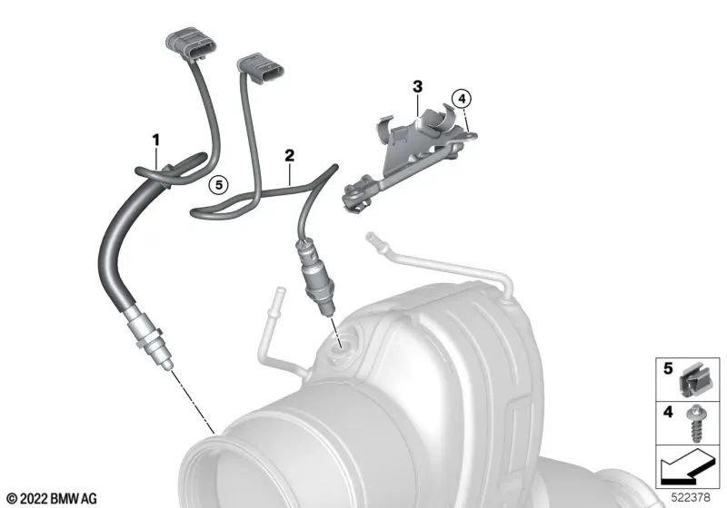 Lambda -Sonde für BMW G60, G70, G05N, G18N, G06N, G07N, G09 (OEM 11789452687). Original BMW.