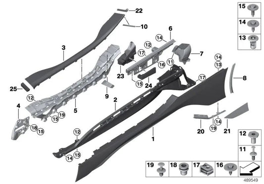 Linksschaumstück für BMW I12, I12N, I15 (OEM 51437478473). Original BMW.