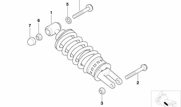 Tornillo OEM 31422332107 para BMW Motorrad K 1200 GT, K 1200 RS, K 1200 LT, R 850 C, R 1200 C. Compatible con modelos de 1996 a 2009. Pieza original BMW Motorrad.